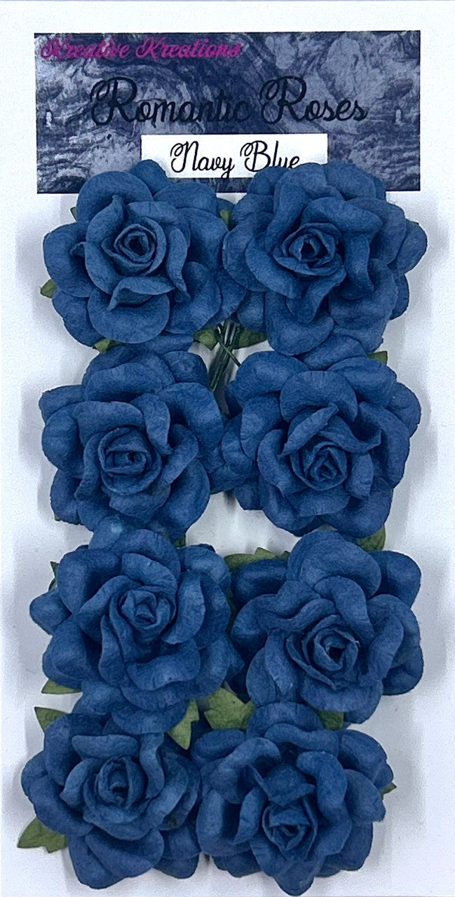 Romantic Roses - Navy Blue